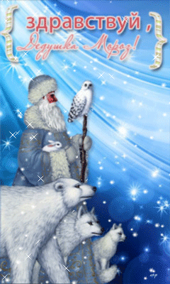 новогодние анимации. Здравствуй, дедушка Мороз!